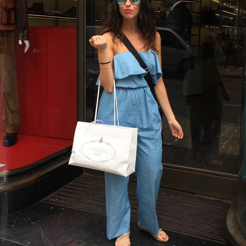 Blue jump suit